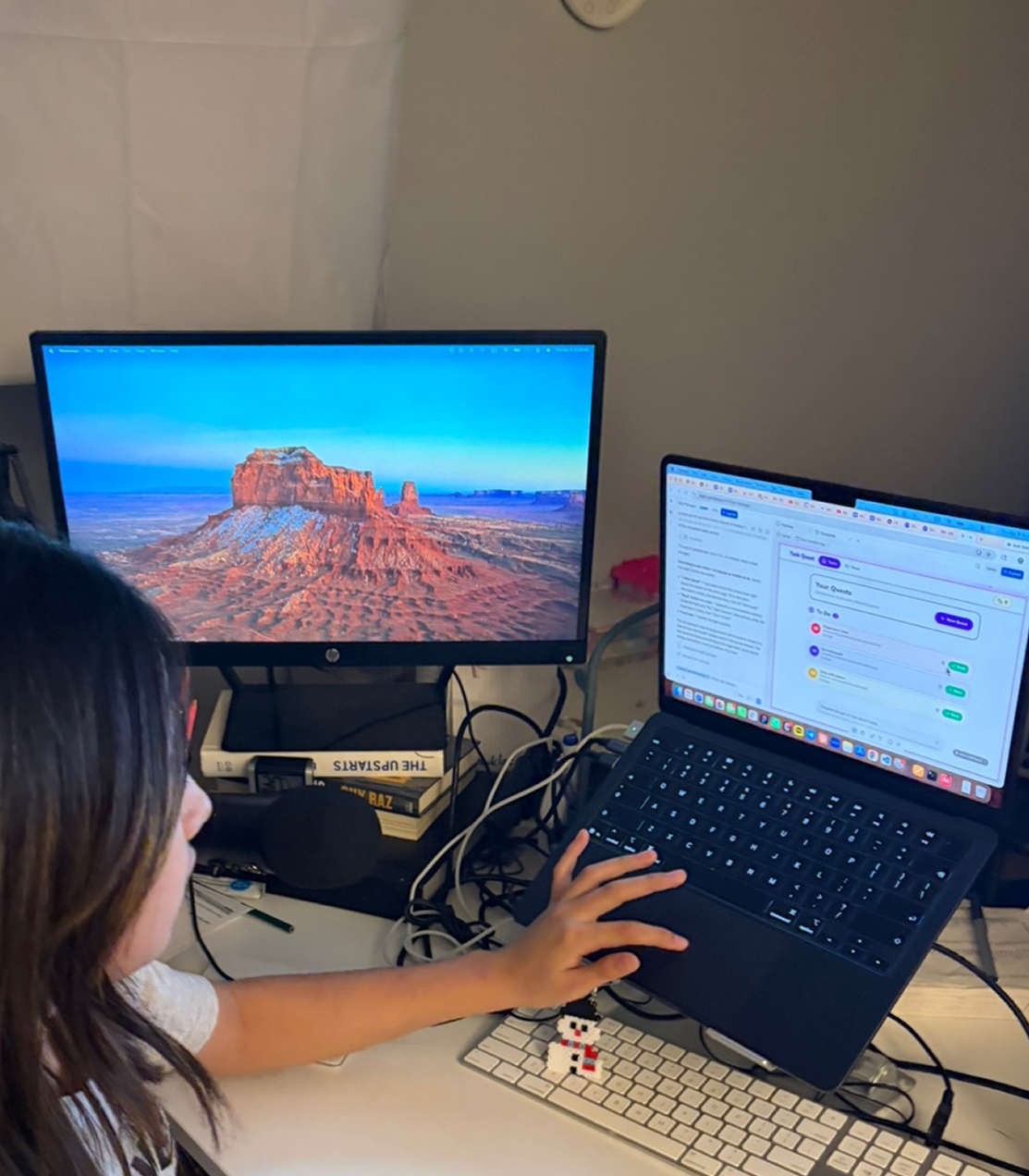 Working on her app